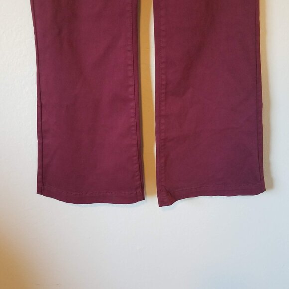 Bebe Pants Women's Size 26 Red Burgundy Clean Sateen Flare NWT - Picture 5 of 10